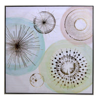 Quadro dipinto astratto colori pastellocm 82x82x4