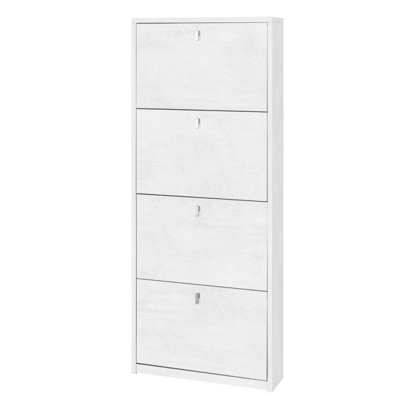 Scarpiera slim salvaspazio quattro ante Bianco Ossido 63x18x h154 cm