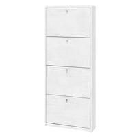 Scarpiera slim salvaspazio quattro ante Bianco Ossido 63x18x h154 cm