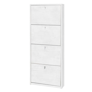 Scarpiera slim salvaspazio quattro ante Bianco Ossido 63x18x h154 cm