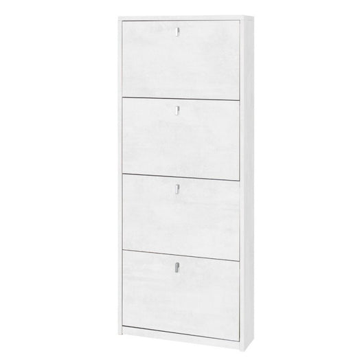 Scarpiera slim salvaspazio quattro ante Bianco Ossido 63x18x h154 cm