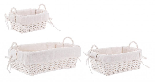 2x Set di ciotole bianche 26x20x12, 34x27x13, 45x35x15