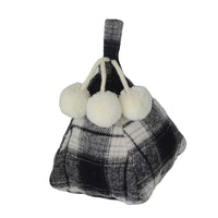 Fermaporta tessuto piramide quadretti nero cm 14x14h23