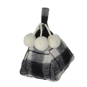 Fermaporta tessuto piramide quadretti nero cm 14x14h23