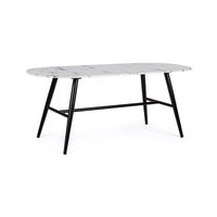 Tavolo ovale effetto marmo Marble 110x50x45h cm