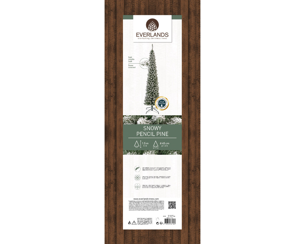 Albero di Natale Pencil pine Innevato H 150 x 45 cm