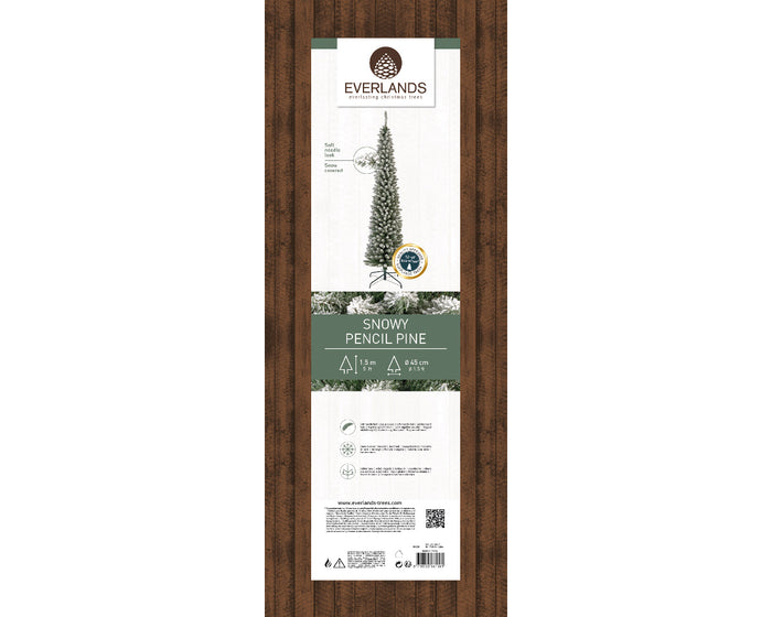 Albero di Natale Pencil pine Innevato H 150 x 45 cm