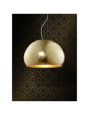 Sospensione Moderna Paralume Vetro Opale Oro Ø51 cm Ontario Trio Lighting