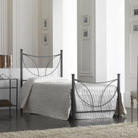 Letto in ferro singolo con pediera TULIPANO Nero 92x208x h117 cm