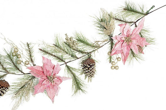 3x Boa Annabel Poinsettia Rosa H180