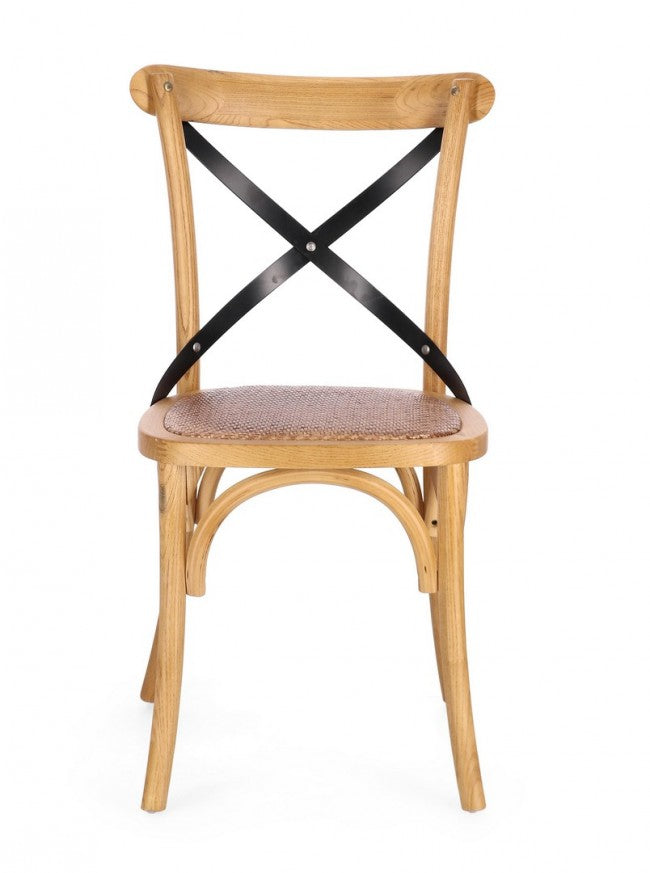 Sedia cross metal naturale 50.5x52x87