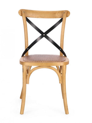 Sedia cross metal naturale 50.5x52x87