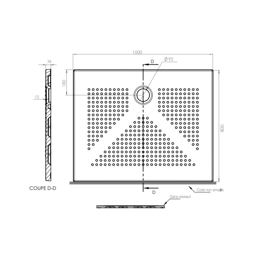 Piatto doccia ceramica nero opaco 100x80