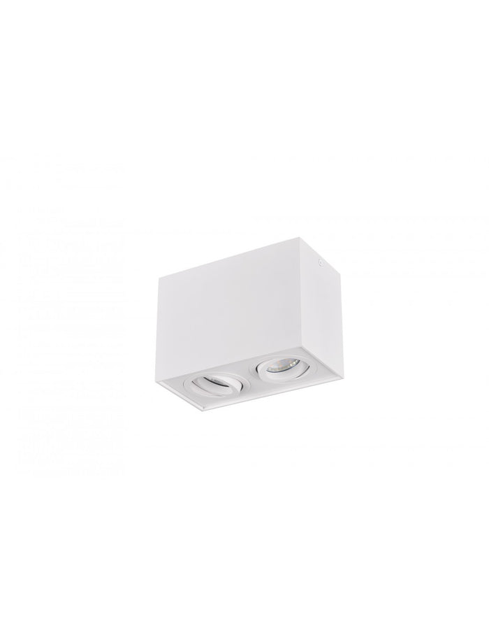 Plafoniera Biscuit Cubo Bianco 2 Spot GU10 Orientabili Trio Lighting