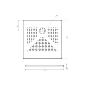 Piatto doccia antiscivolo 90x90 cm 3 cm