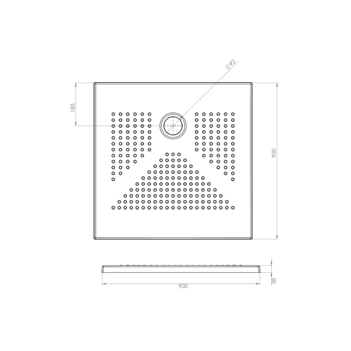 Piatto doccia antiscivolo 90x90 cm 3 cm