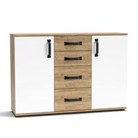 Credenza rovere e bianco 120x83x32 cm
