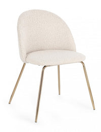 4x Sedia oro/avorio 49x55x77h 46h1 in bouclé