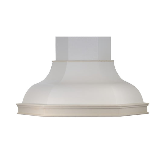 Cappa cucina angolo rustica bianca CONTEA con cornice in legno intarsio cm 105
