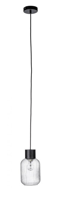 Lampadario 1 luce trasparente-nero D.15x120h