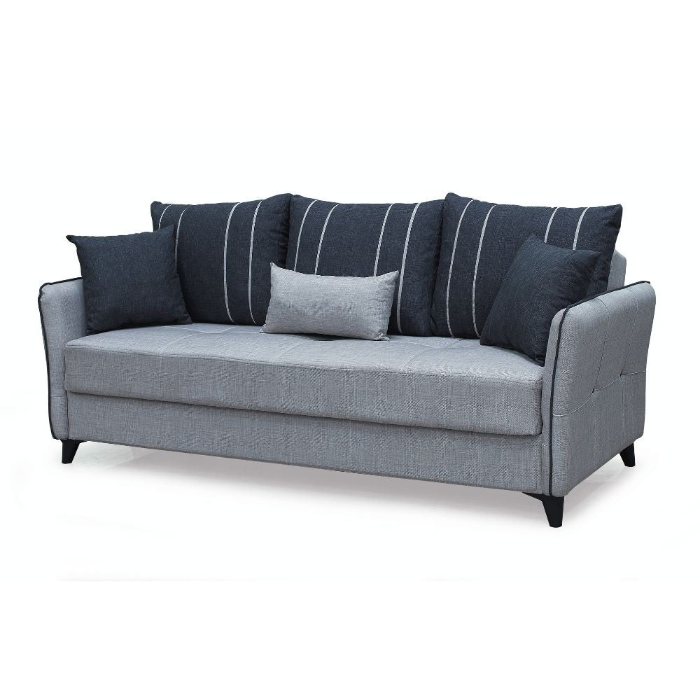 Divano letto contenitore grigio chiaro 210x94x80