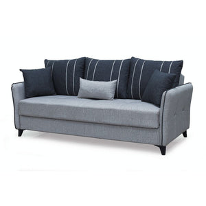 Divano letto contenitore grigio chiaro 210x94x80