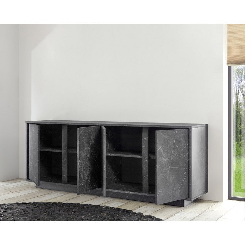 (2c) Madia Rock 4 ante effetto marmo nero L180x43xh. 79 cm(ROCK4AMNE)