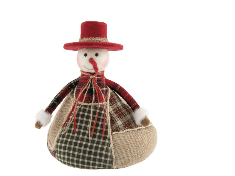 Pupazzo di neve patchwork 27 cm