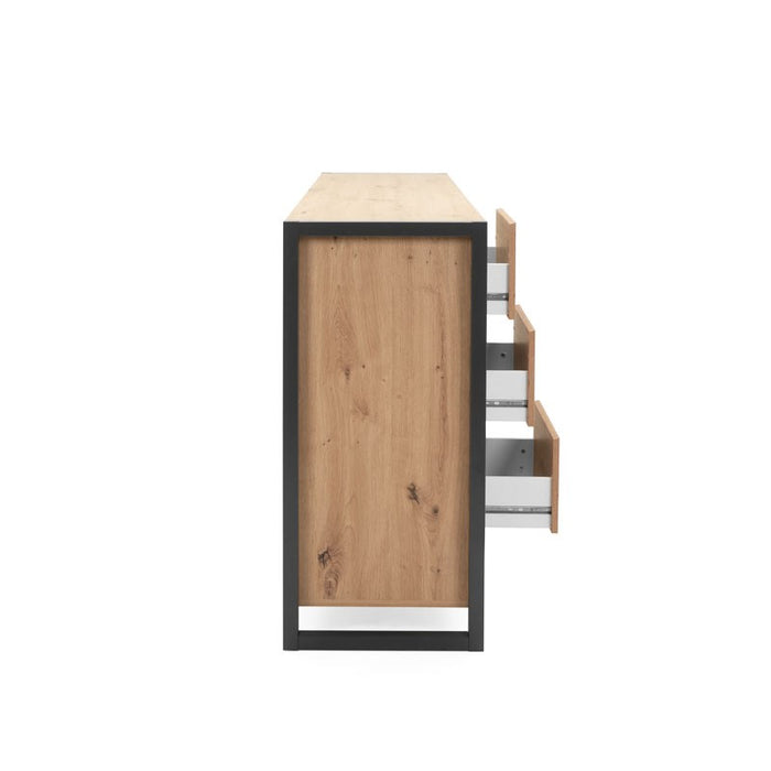 Credenza madia moderna quercia con cassetti stile urban cm 160 x40 x 88 h EFFEZ