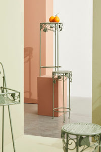 4x Sedia rettangolare in metallo 41x34x78h