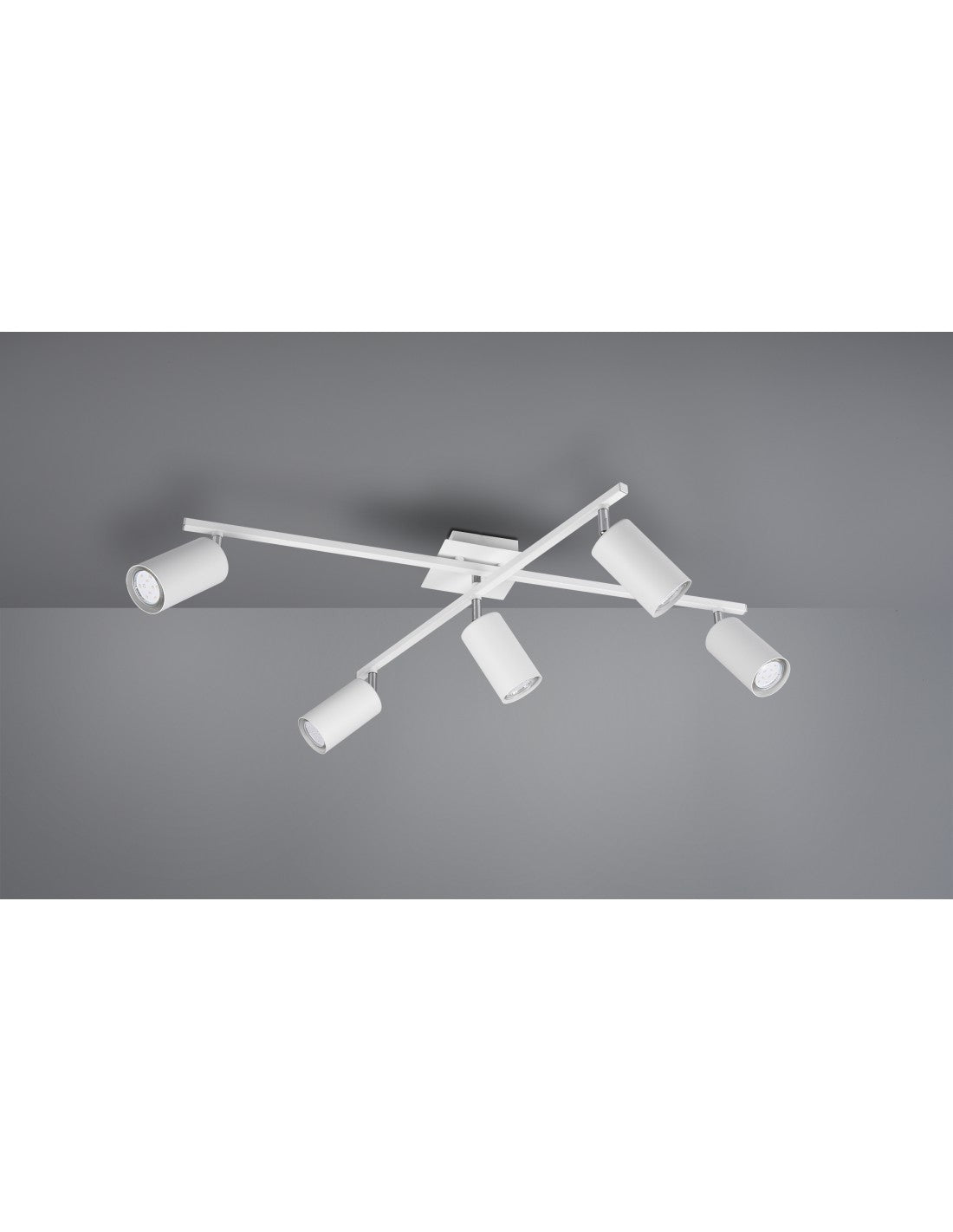 Plafoniera 5 Faretti Cilindro Spot Orientabili Marley Bianco Trio Lighting