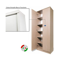 Armadio scarpiera bianco mobile due ante multiuso 6 ripiani cm182x71x38