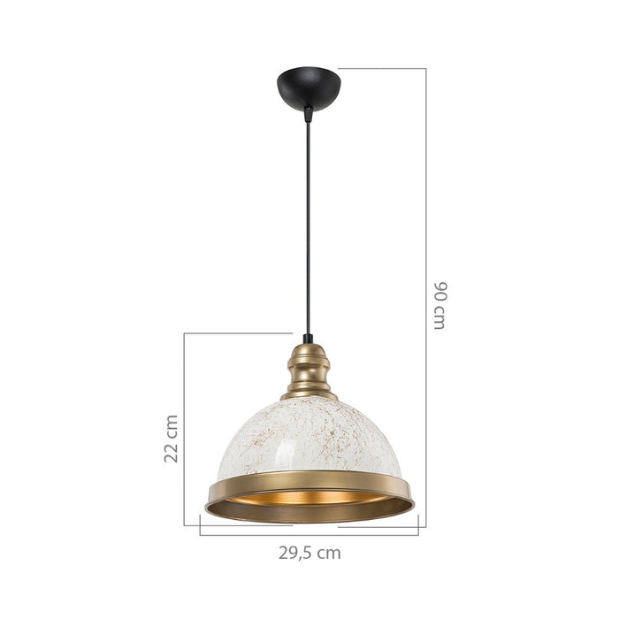 Lampada da soffitto Astek ASZ1636 con paralume in metallo bianco H90xL29.5