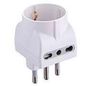 Adattatore Schuko 16A+2 Biv. Bianco Op