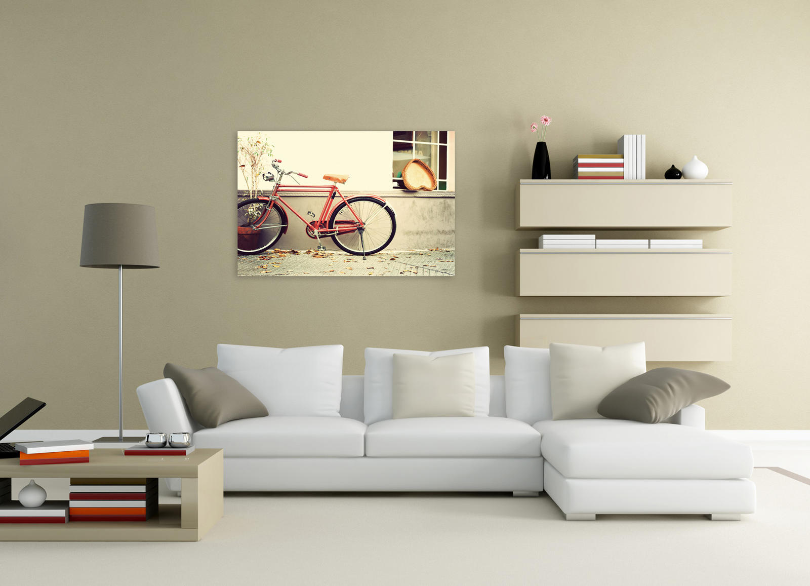 Stampa su vetro 70x70 cm con tela multicolore