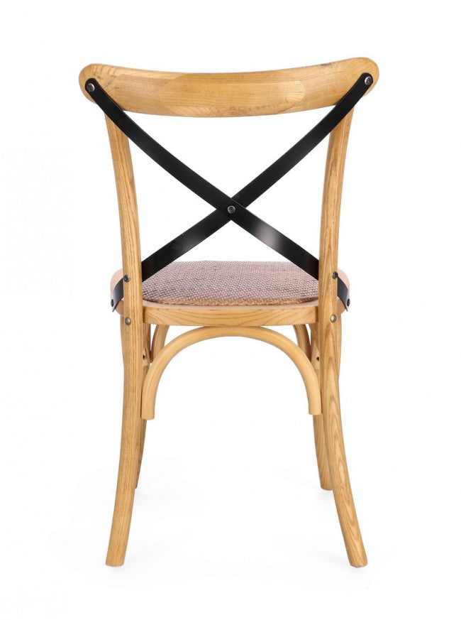 Sedia cross metal naturale 50.5x52x87