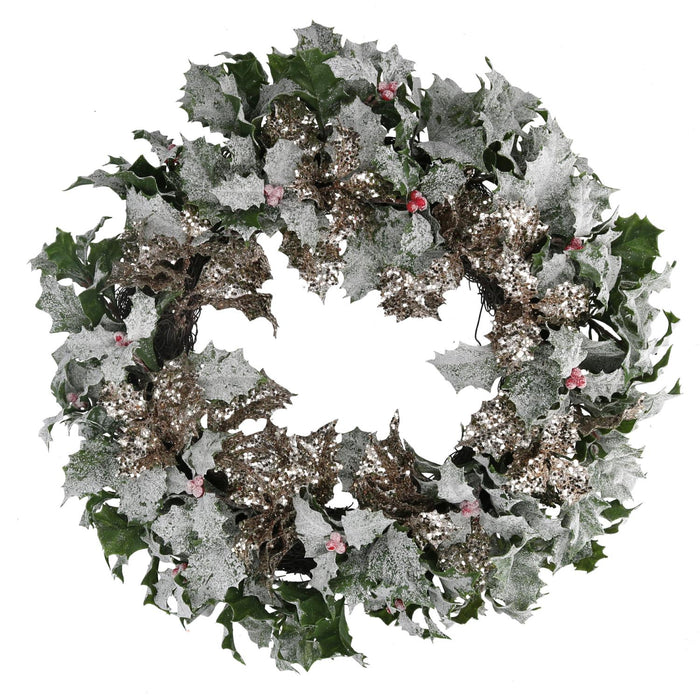 Coroncina con pungitopo oro cm36h50