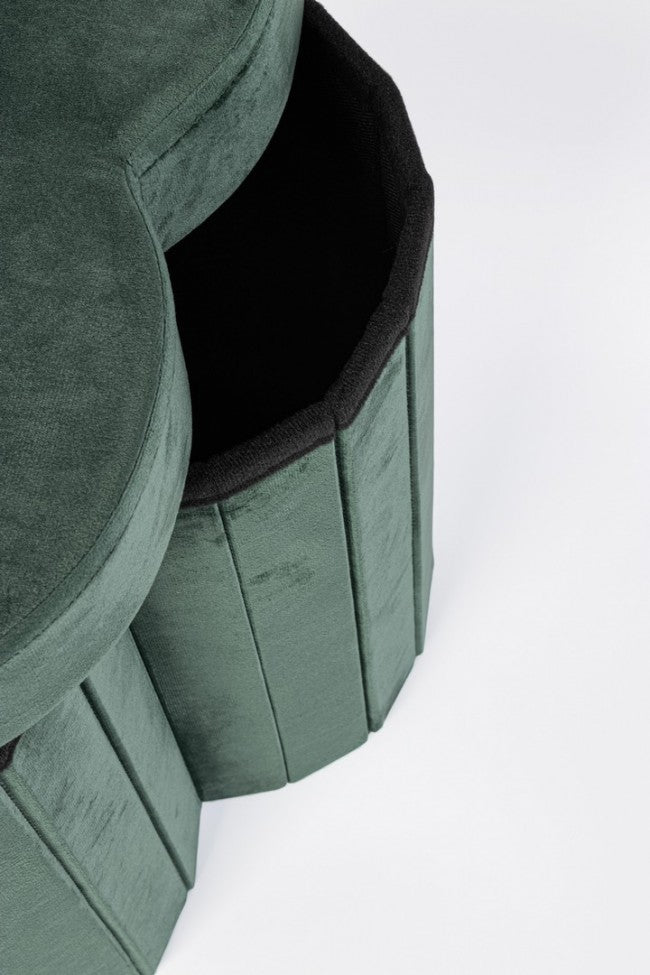 4x Pouf in velluto verde 40x40x40 h
