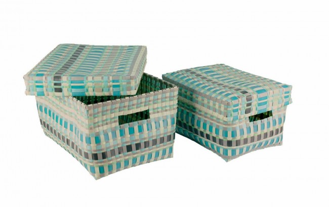 2x Scatola rettangolare 31x41x25h e 28x36x22h in plastica