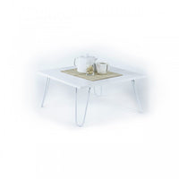 Tavolino per colazione letto bianco Con gambe pieghevoli cm 60 x 60 x 29 h EFFEZ