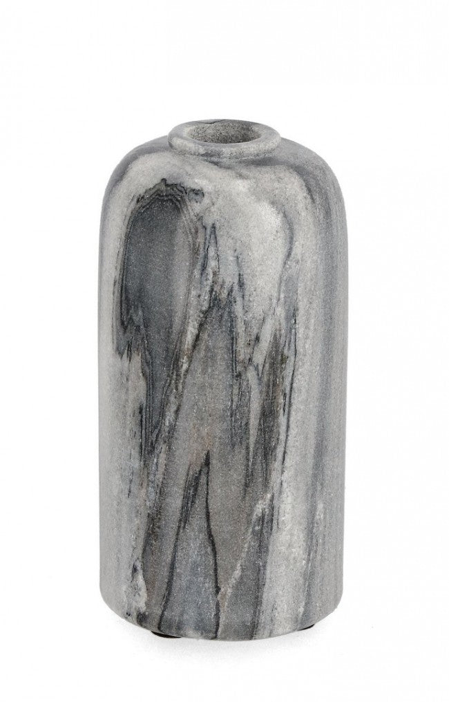 4x Vaso in marmo grigio D.7,5x15h