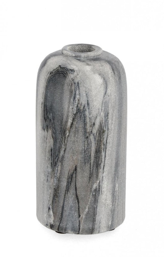 4x Vaso in marmo grigio D.7,5x15h