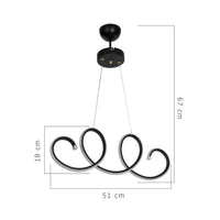 Lampada a sospensione LED Afra forma spirale nera MDL4441 EFFEZ
