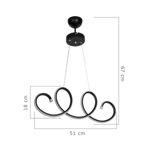 Lampada a sospensione LED Afra forma spirale nera MDL4441 EFFEZ