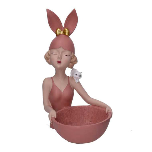 Donna resina svuotatasche viola cm 17x19h32