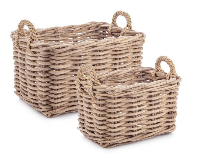 Set di ceste grigie 49x36x30h e 58x43x35h