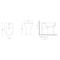 Bidet per la terza et L.385 xP.580 x h.490 mm
