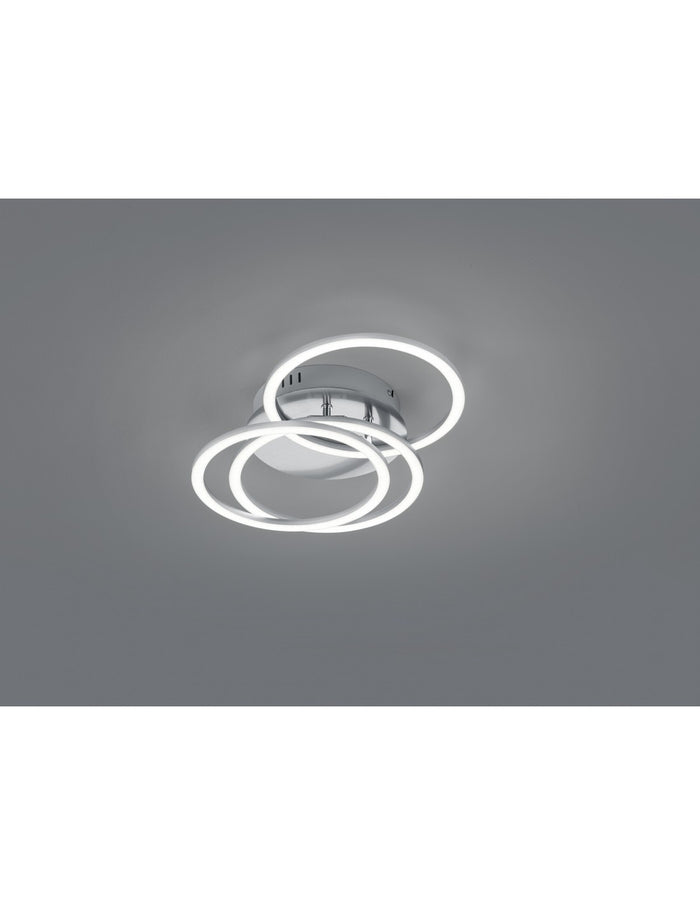 Plafoniera 3 Anelli Orientabili Led Dimmer Circle Nichel Trio Lighting