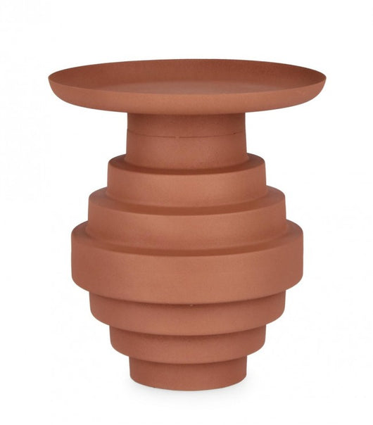 Tavolino Amba terracotta D.35.5 x 40h in acciaio