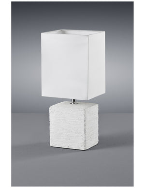 Lumetto Ping Base Ceramica Bianca con Paralume Quadrato Trio Lighting